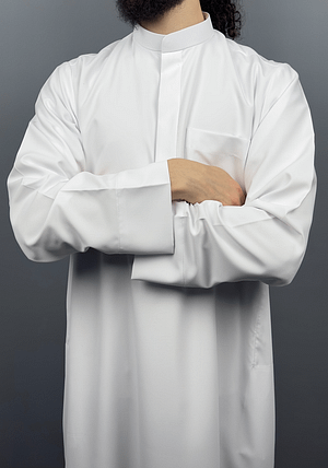 IMG_1615 Qamis Koweiti Zip Blanc