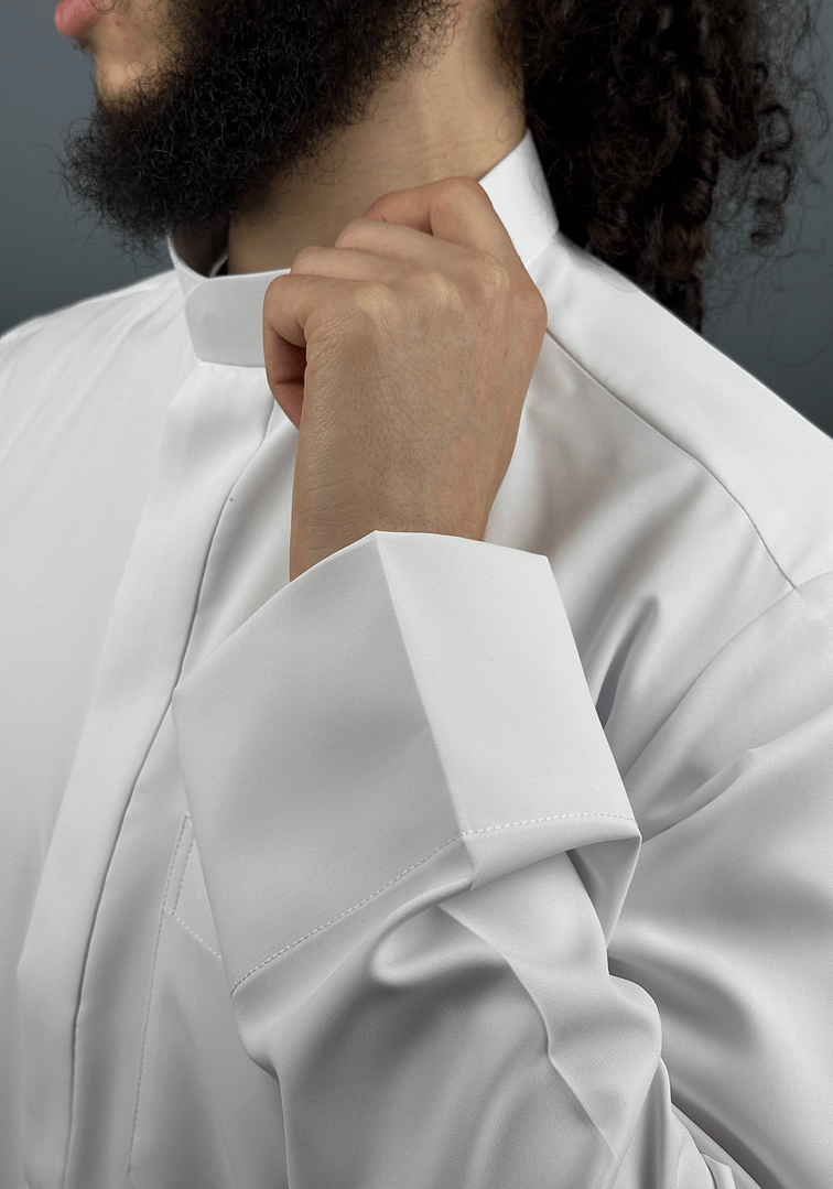 IMG_1603 Qamis Koweiti Zip Blanc