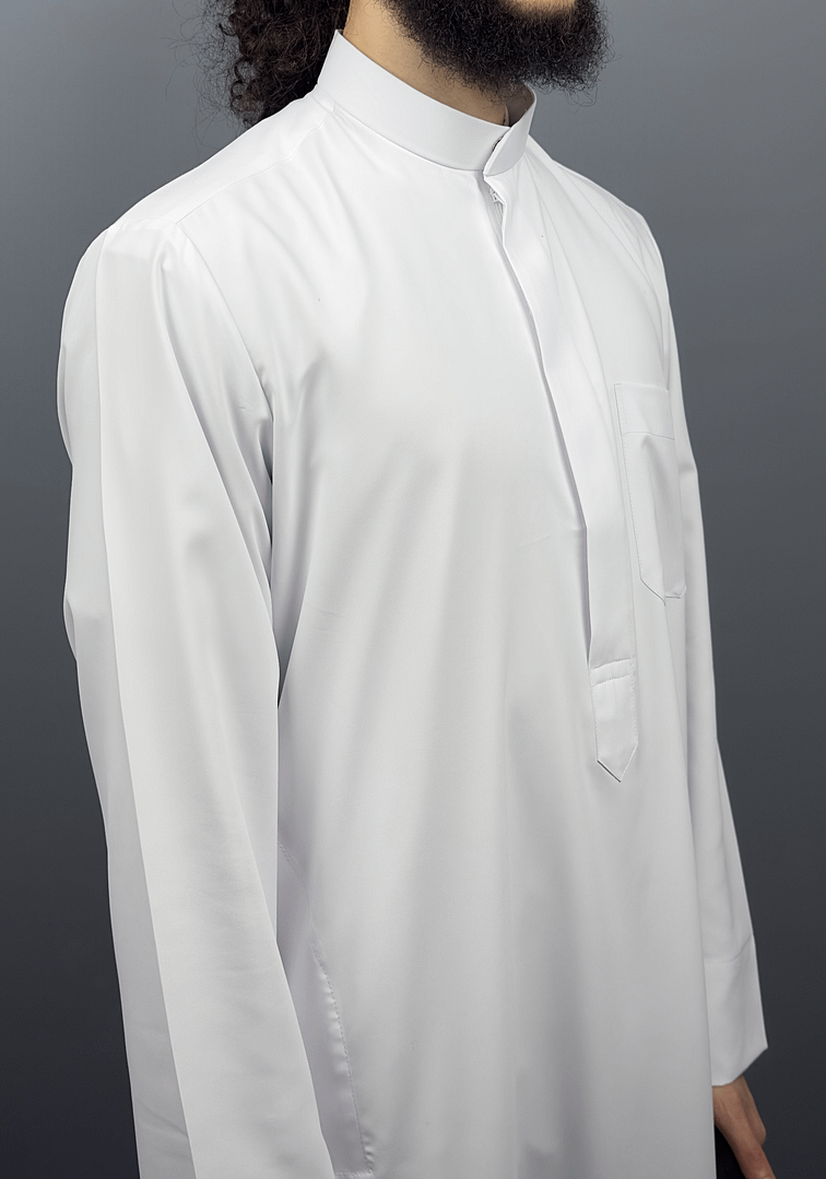 IMG_1607 Qamis Koweiti Zip Blanc