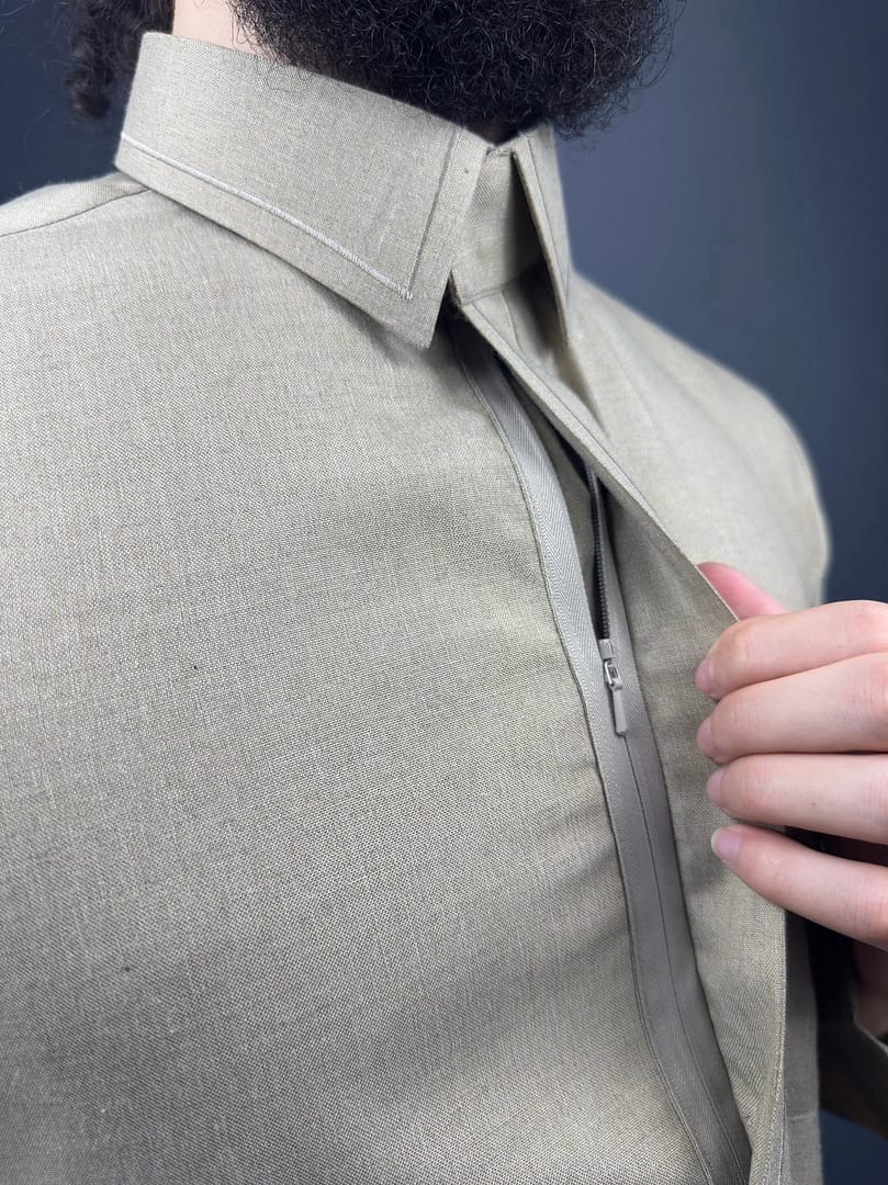 img_4137 Qamis Talib Brodée | Beige